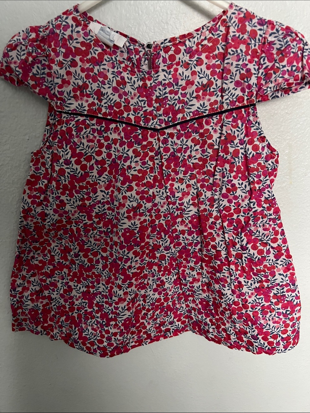Jacadi Baby Girl Pink and Red Floral Short Dress 6m